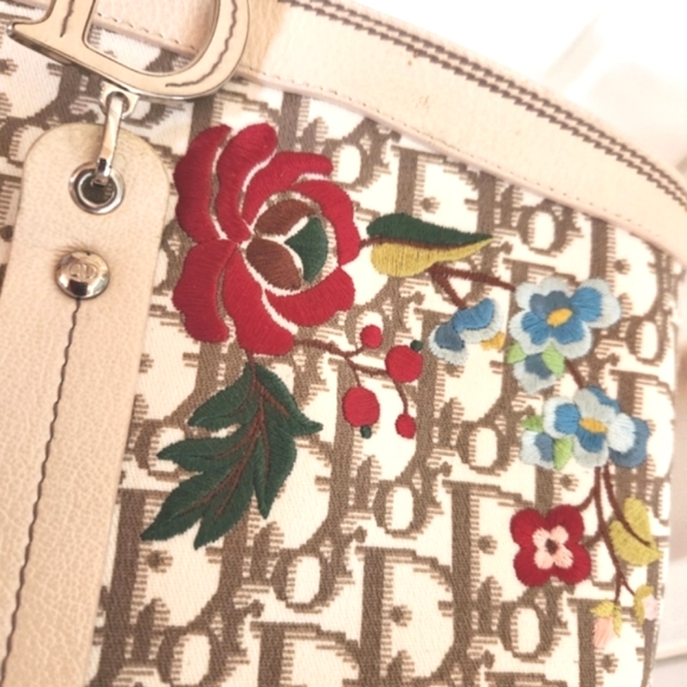 CHRISTIAN DIOR Y2K Brown Canvas Diorissmo Embroidery John Galliano Ltd Ed Purse - Picture 10 of 16
